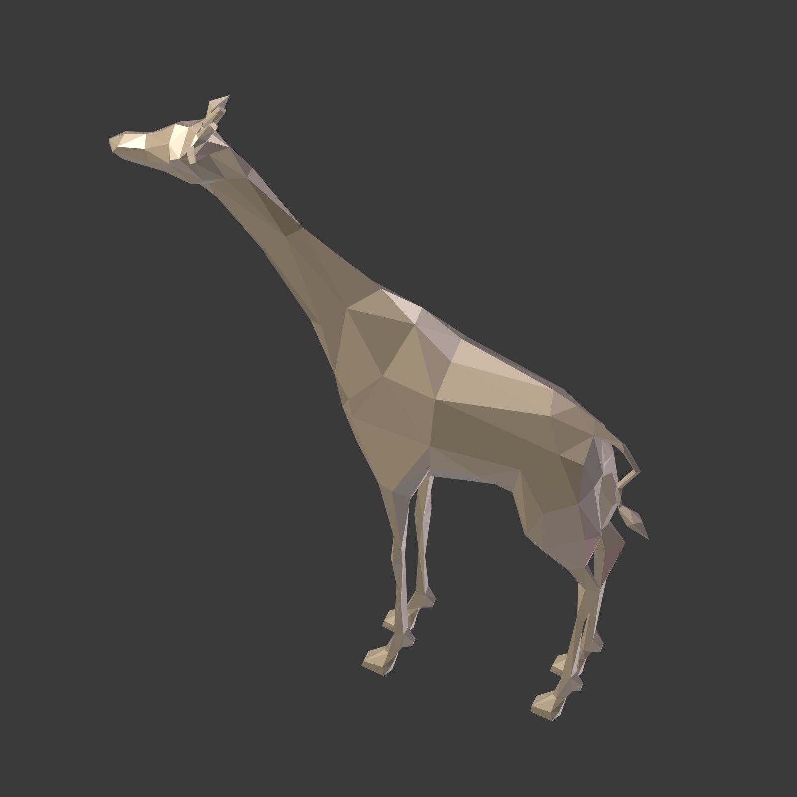 Low Poly Cartoon Giraffe Low-poly 3D model_19