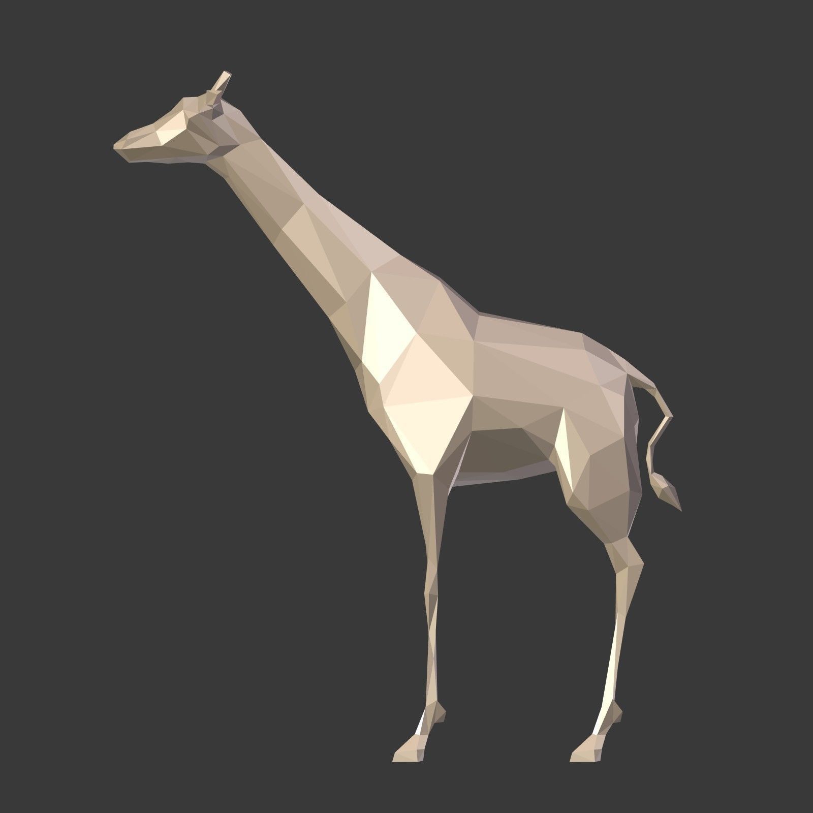 Low Poly Cartoon Giraffe Low-poly 3D model_5