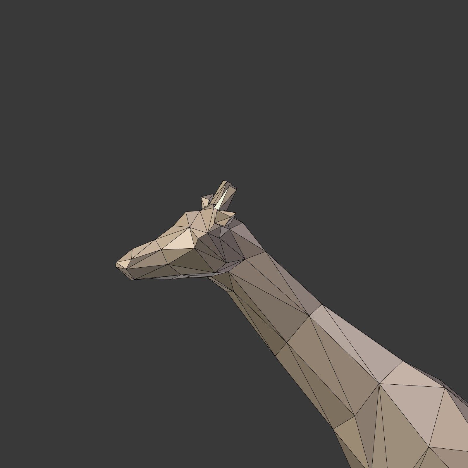 Low Poly Cartoon Giraffe Low-poly 3D model_24