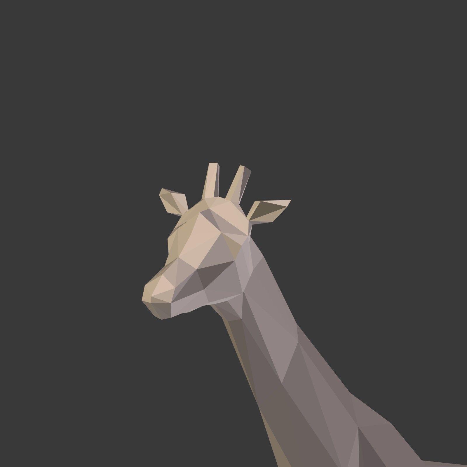 Low Poly Cartoon Giraffe Low-poly 3D model_25