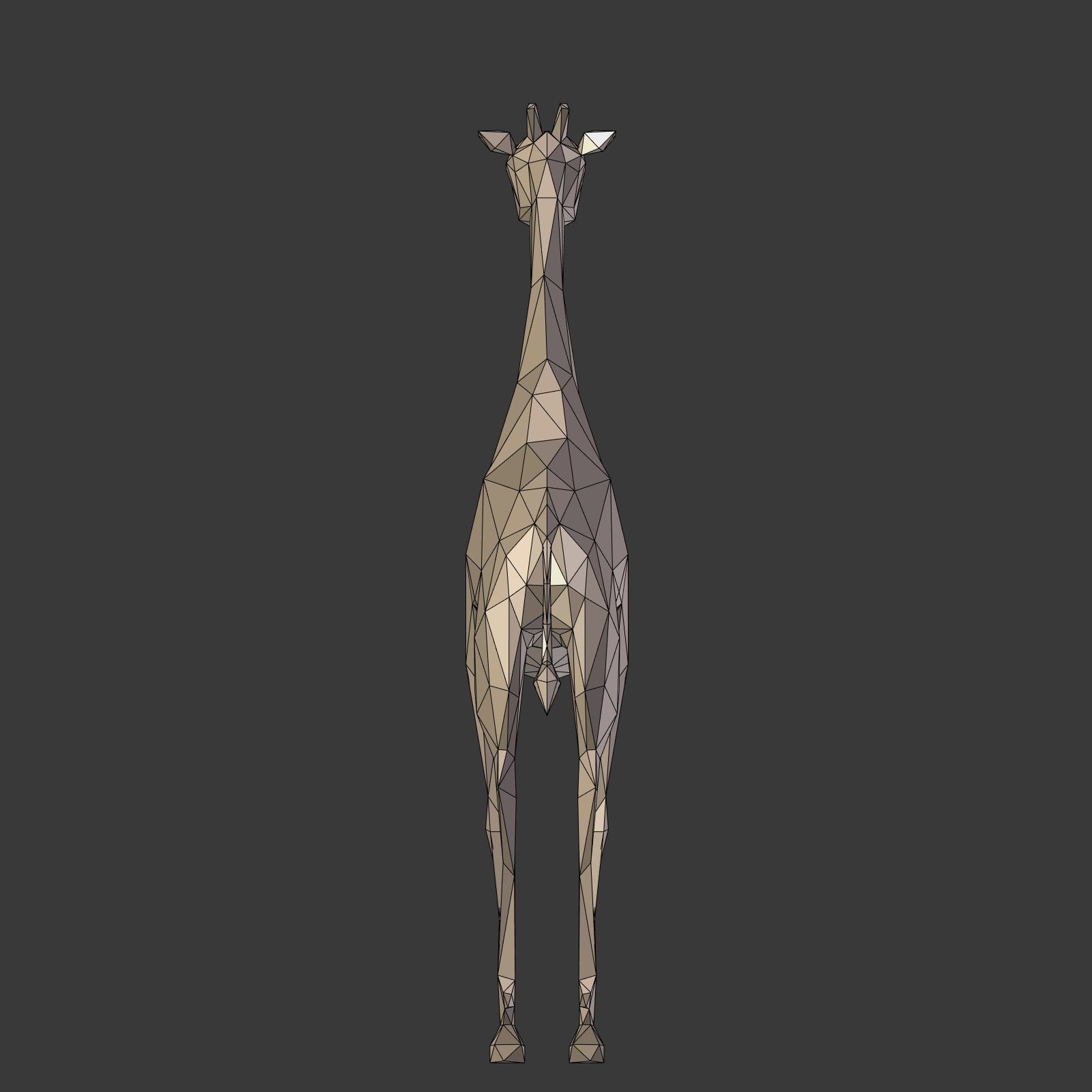 Low Poly Cartoon Giraffe Low-poly 3D model_12