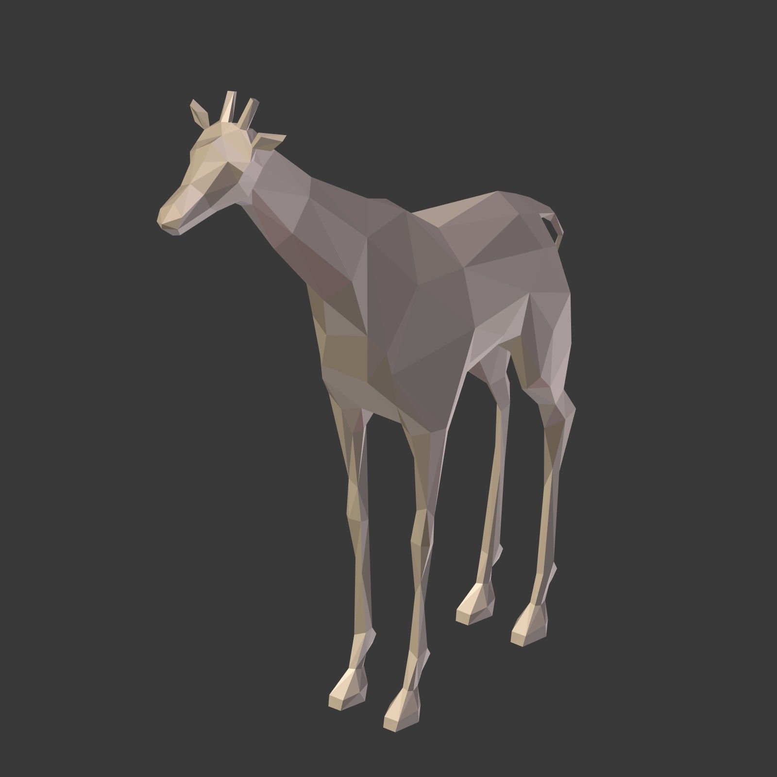 Low Poly Cartoon Giraffe Low-poly 3D model_21