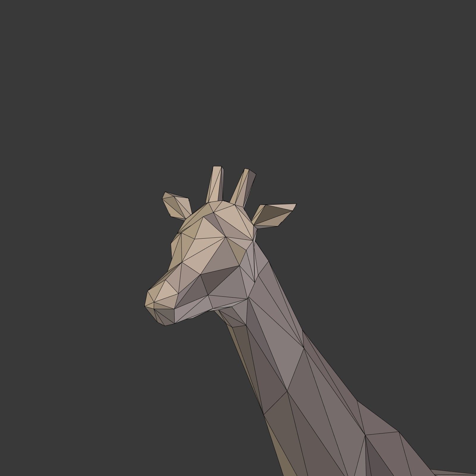 Low Poly Cartoon Giraffe Low-poly 3D model_26