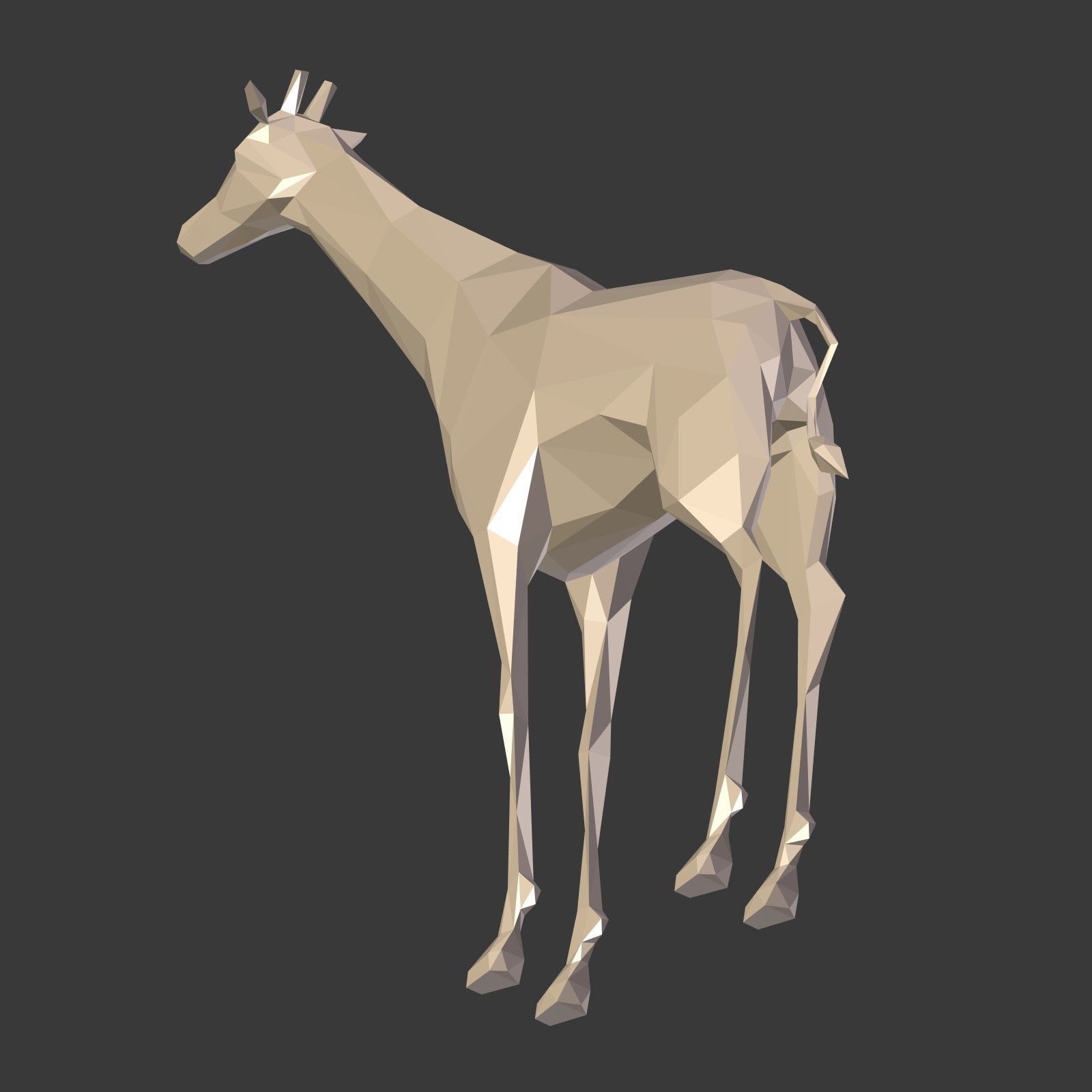 Low Poly Cartoon Giraffe Low-poly 3D model_17