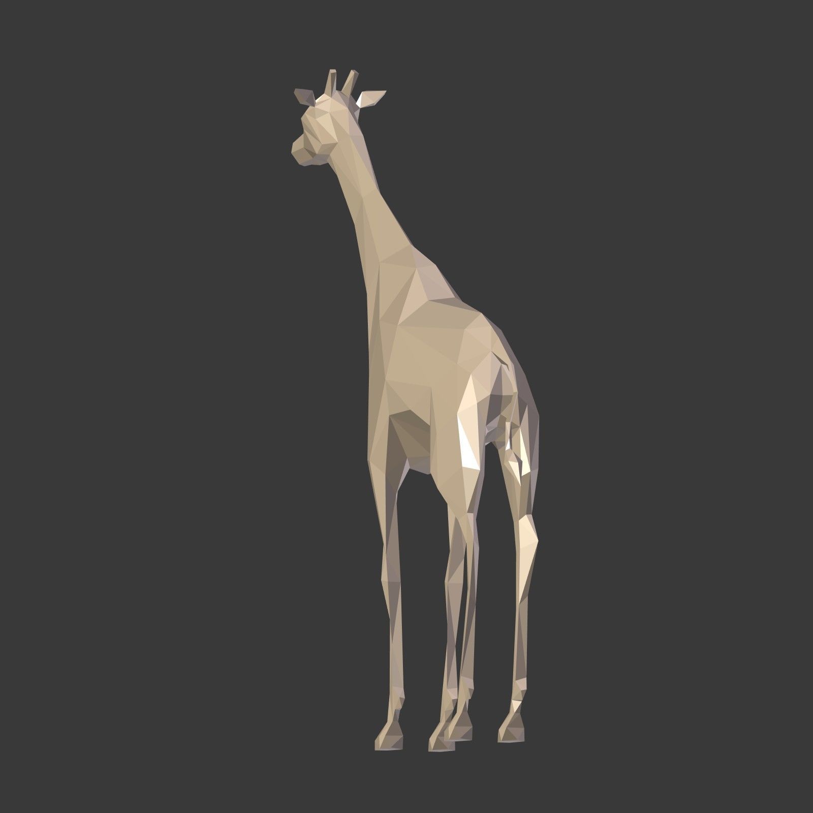 Low Poly Cartoon Giraffe Low-poly 3D model_7