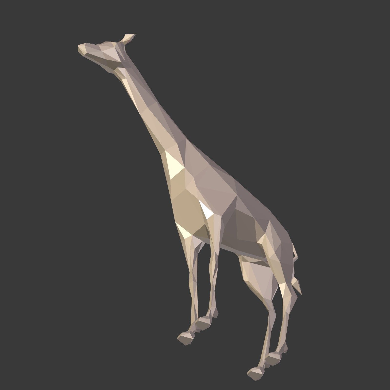 Low Poly Cartoon Giraffe Low-poly 3D model_15
