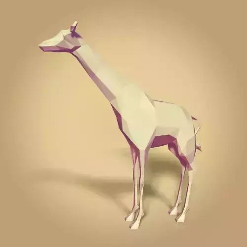Low Poly Cartoon Giraffe