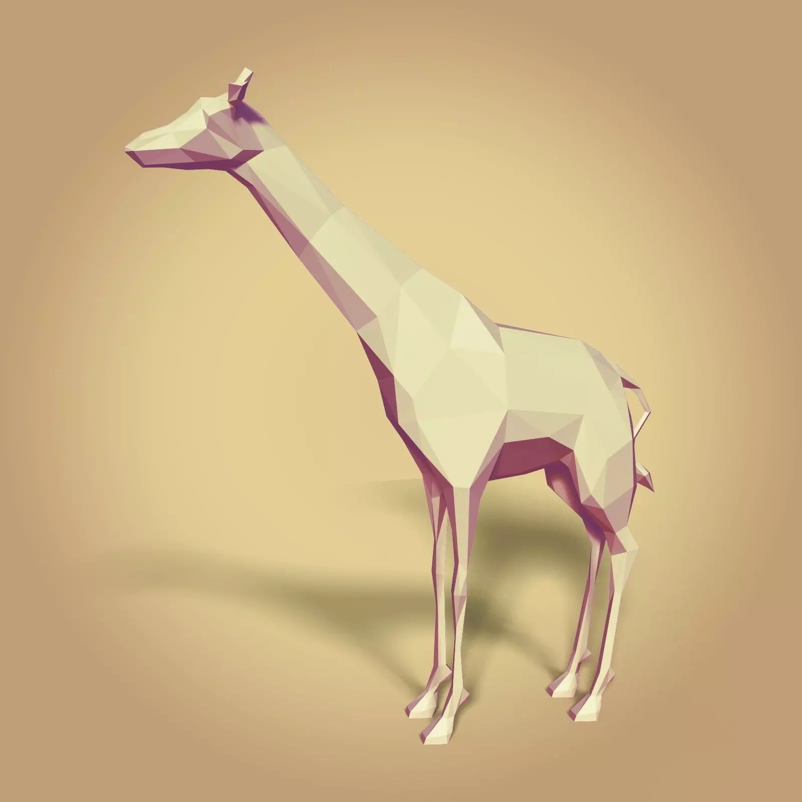 Low Poly Cartoon Giraffe Low-poly 3D model_0