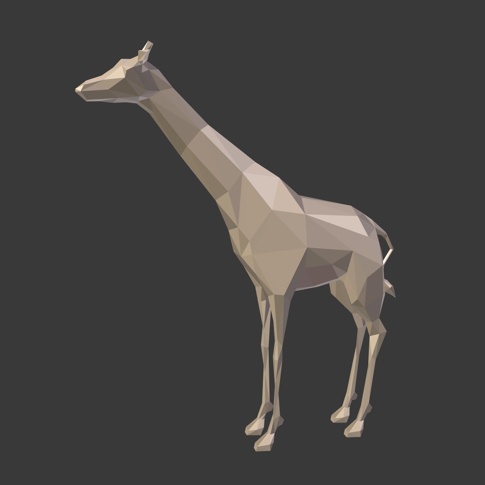 Low Poly Cartoon Giraffe Low-poly 3D model_1