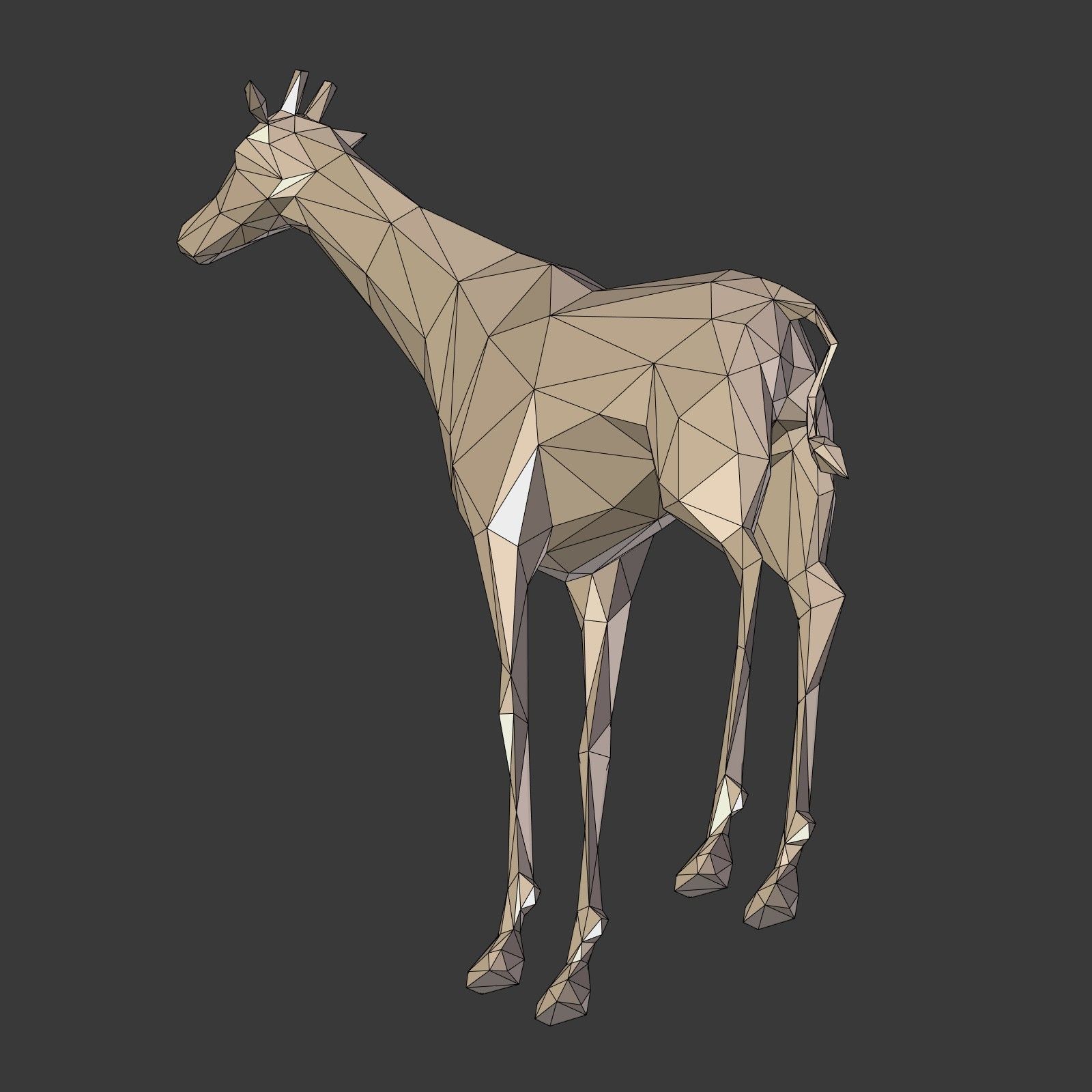 Low Poly Cartoon Giraffe Low-poly 3D model_18