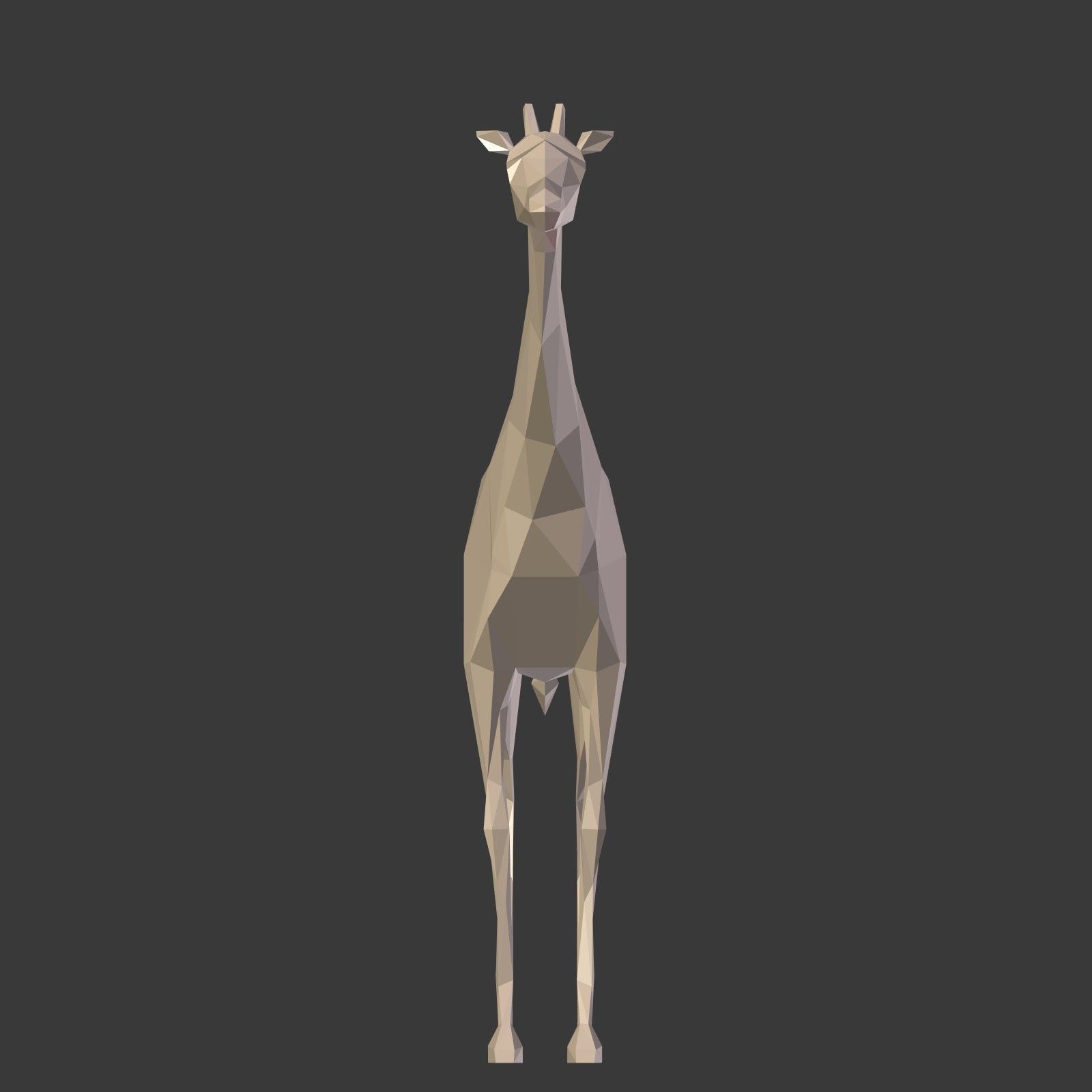 Low Poly Cartoon Giraffe Low-poly 3D model_9