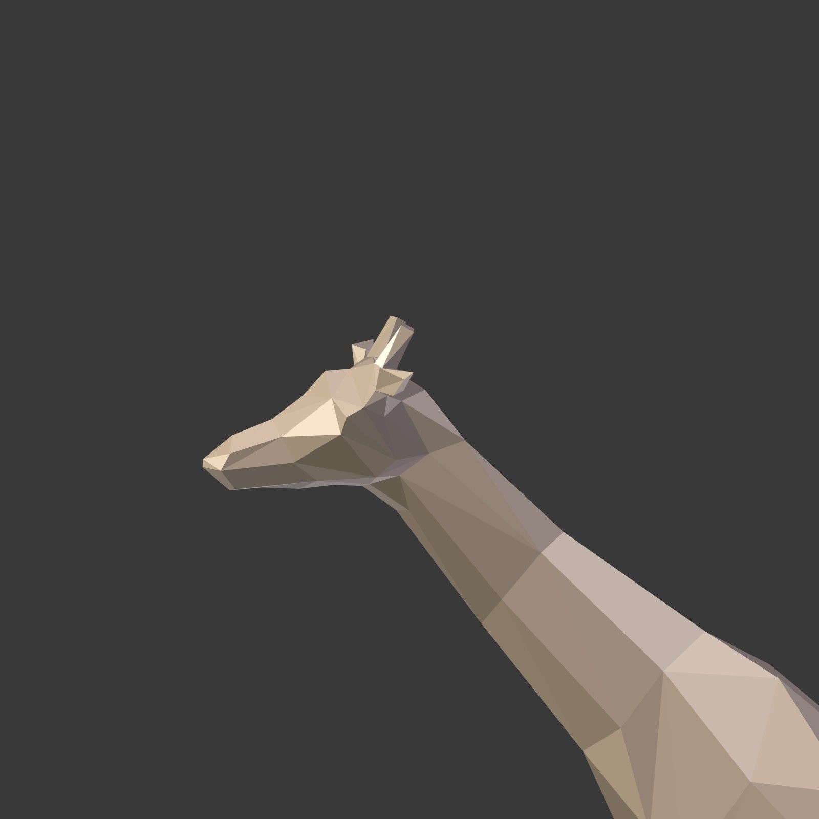 Low Poly Cartoon Giraffe Low-poly 3D model_23