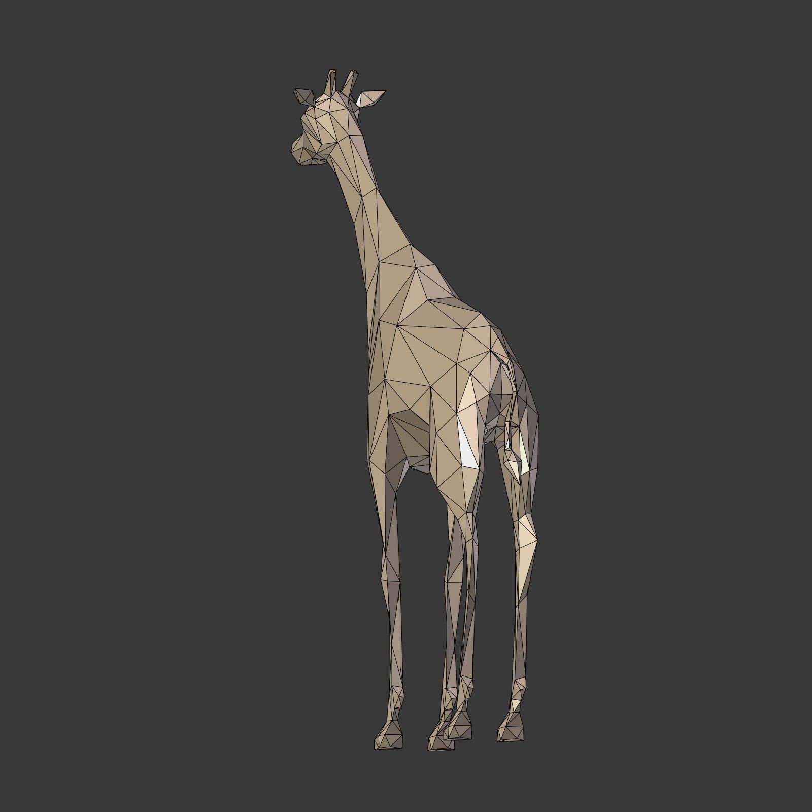 Low Poly Cartoon Giraffe Low-poly 3D model_8