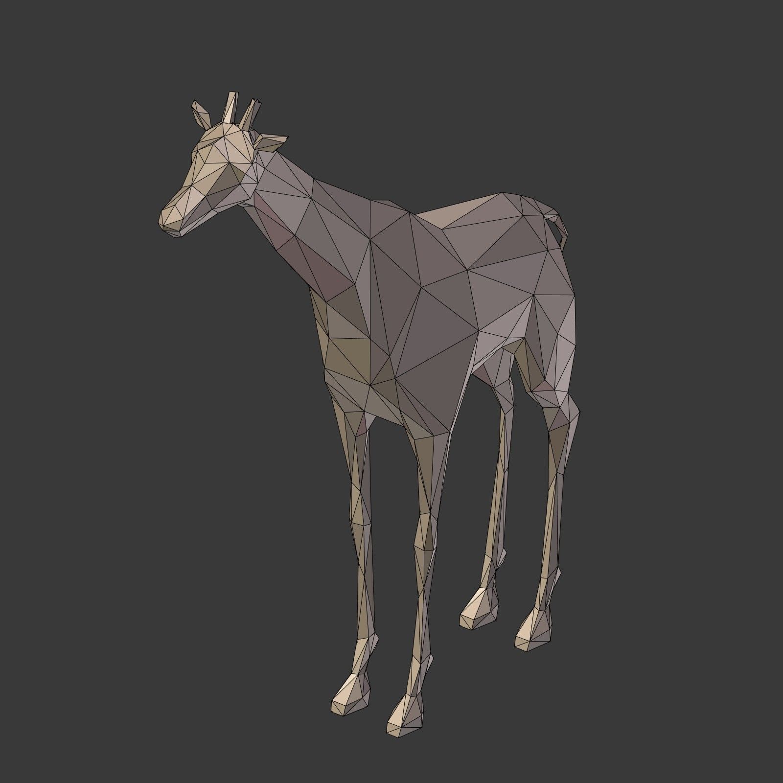 Low Poly Cartoon Giraffe Low-poly 3D model_22