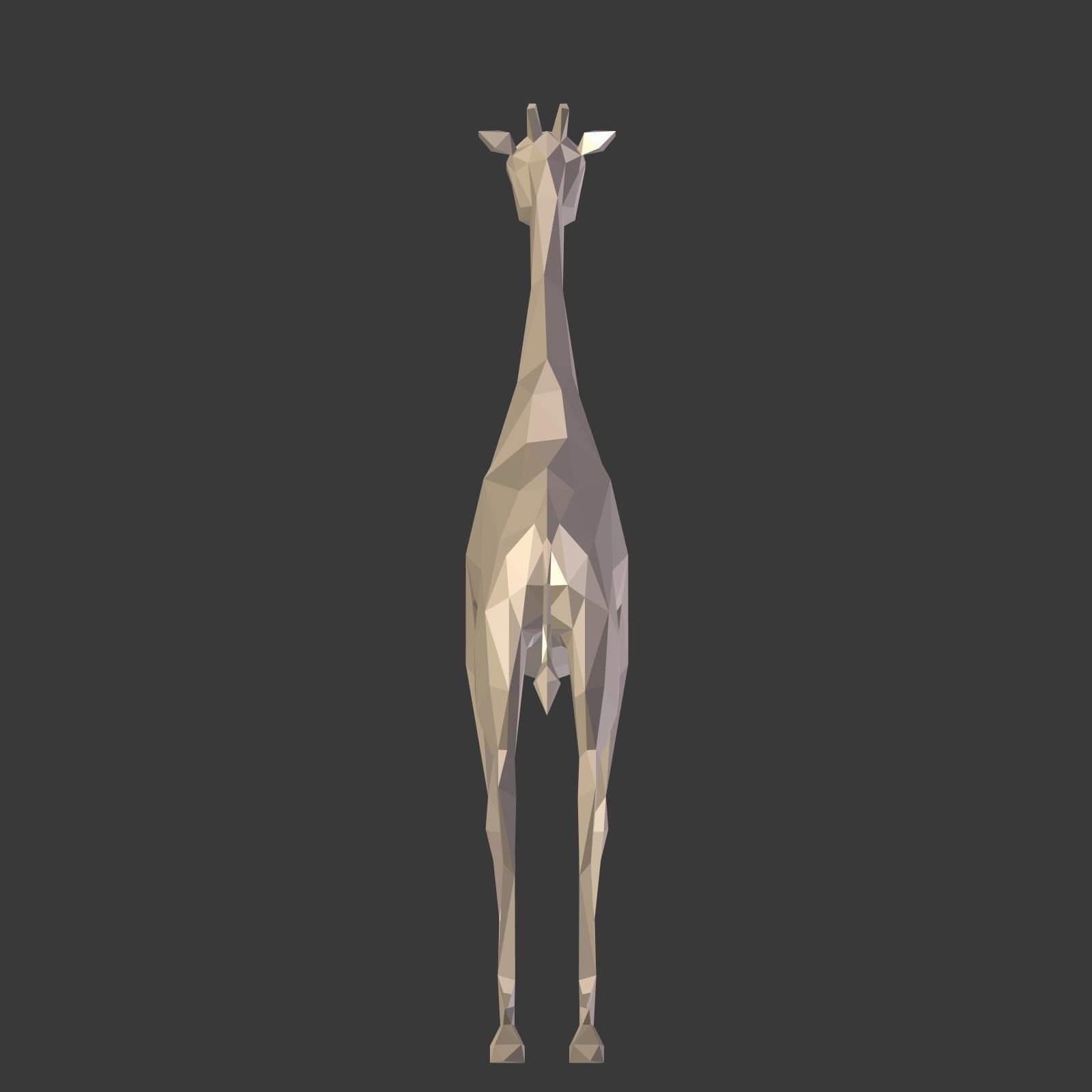 Low Poly Cartoon Giraffe Low-poly 3D model_11