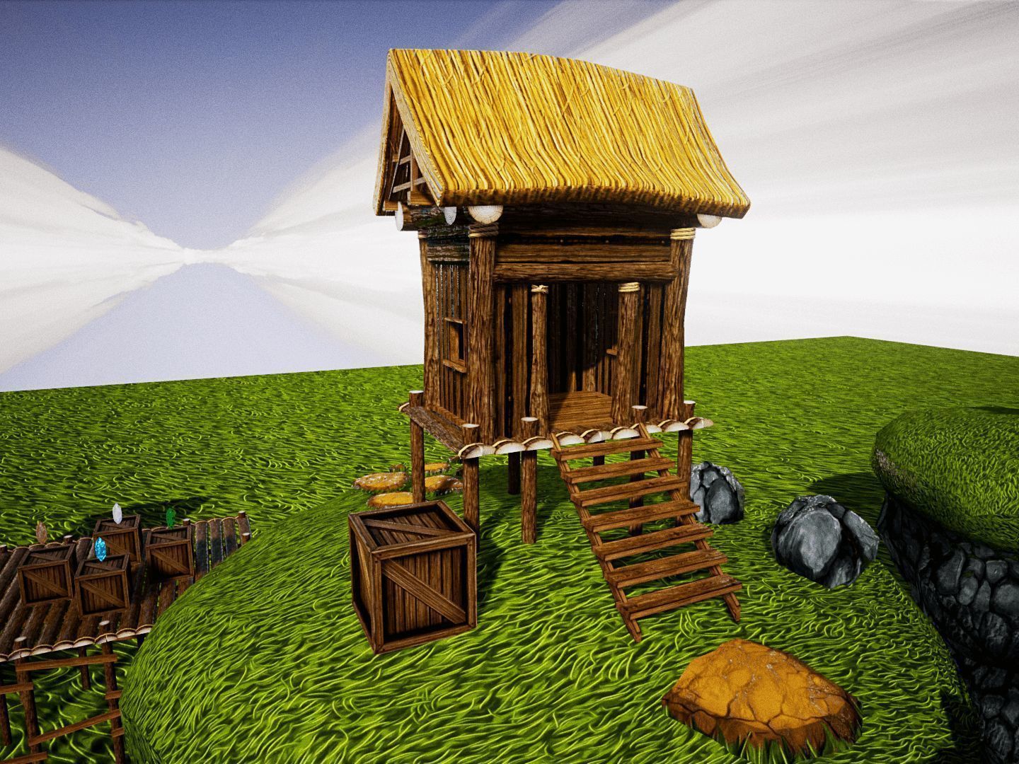 Cartoon Platformer for UNREAL Low-poly 3D model_5