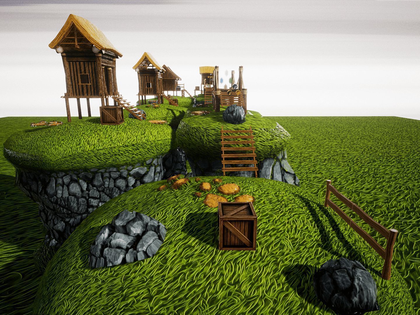 Cartoon Platformer for UNREAL Low-poly 3D model_3