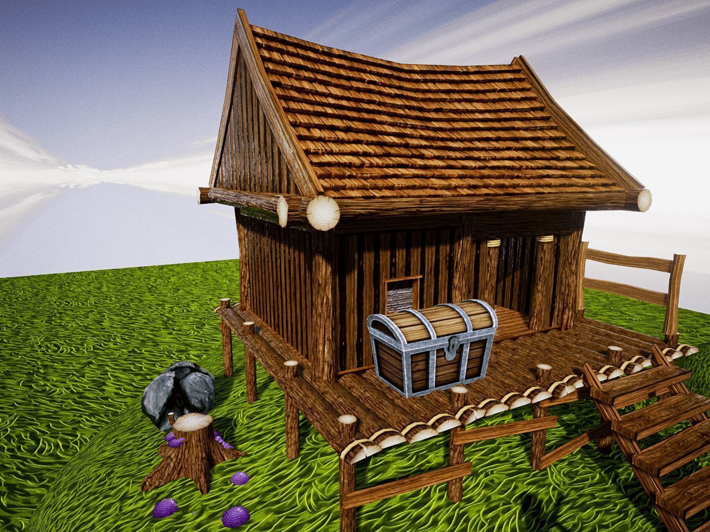 Cartoon Platformer for UNREAL Low-poly 3D model_9