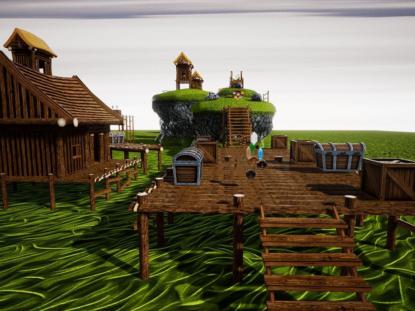 Cartoon Platformer for UNREAL Low-poly 3D model_1