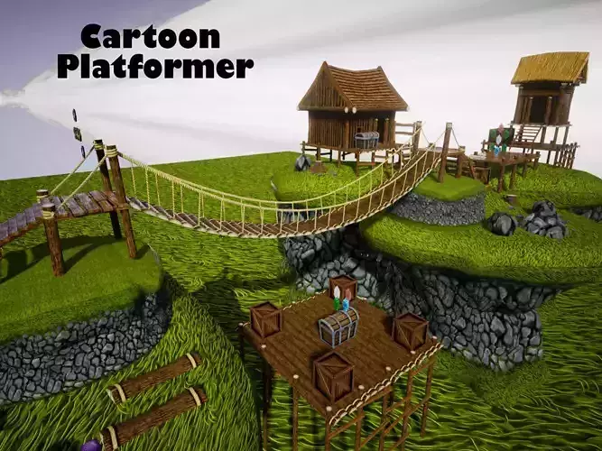 Cartoon Platformer for UNREAL Low-poly 3D model Cartoon Platformer for UNREAL Low-poly 3D model