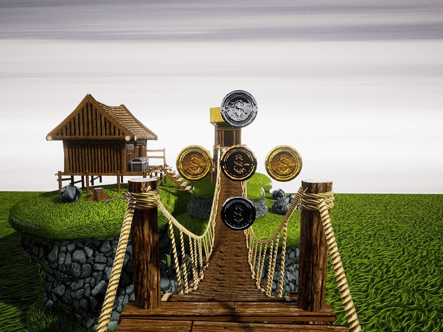 Cartoon Platformer for UNREAL Low-poly 3D model_7