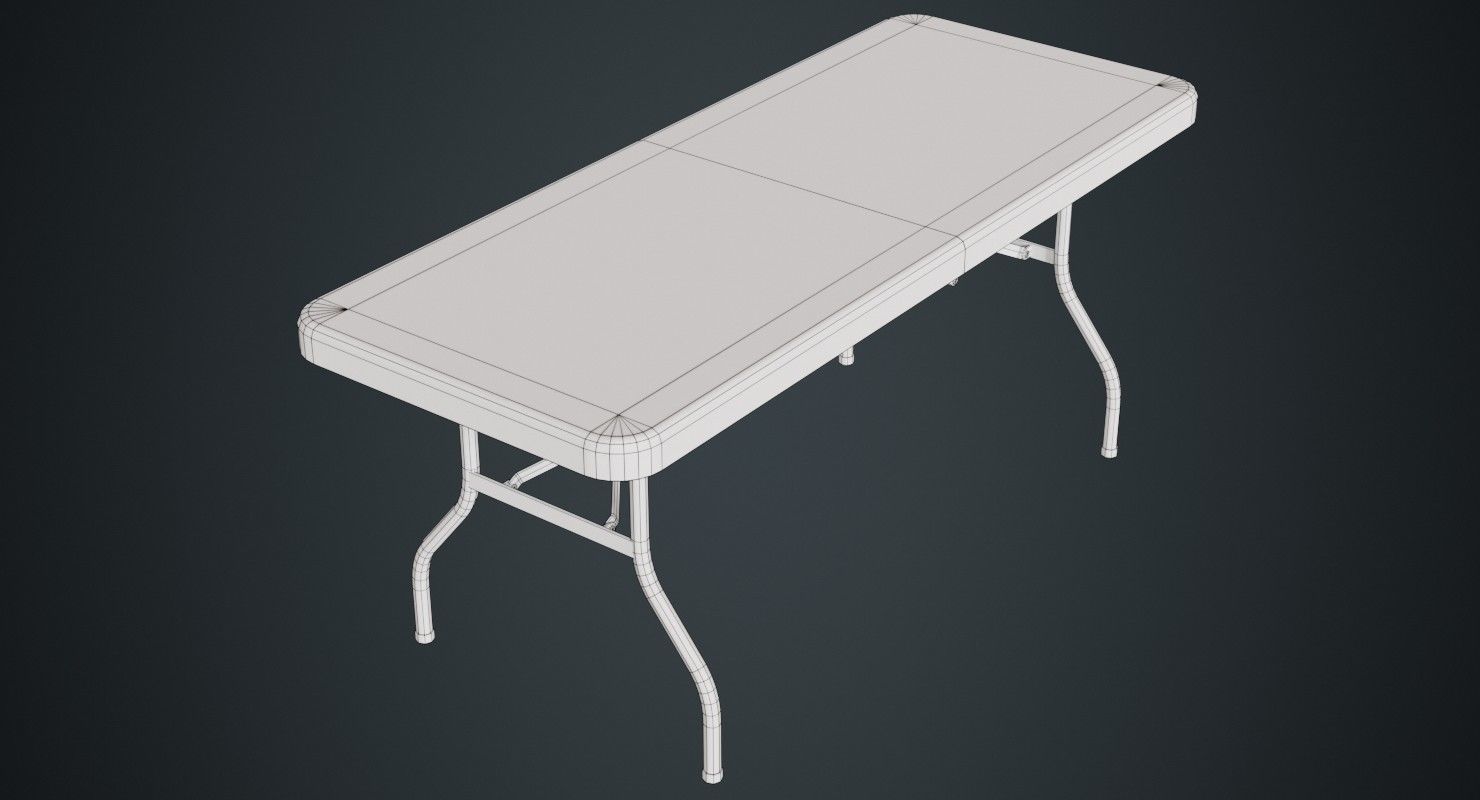 Folding Table 1B Low-poly 3D model_5