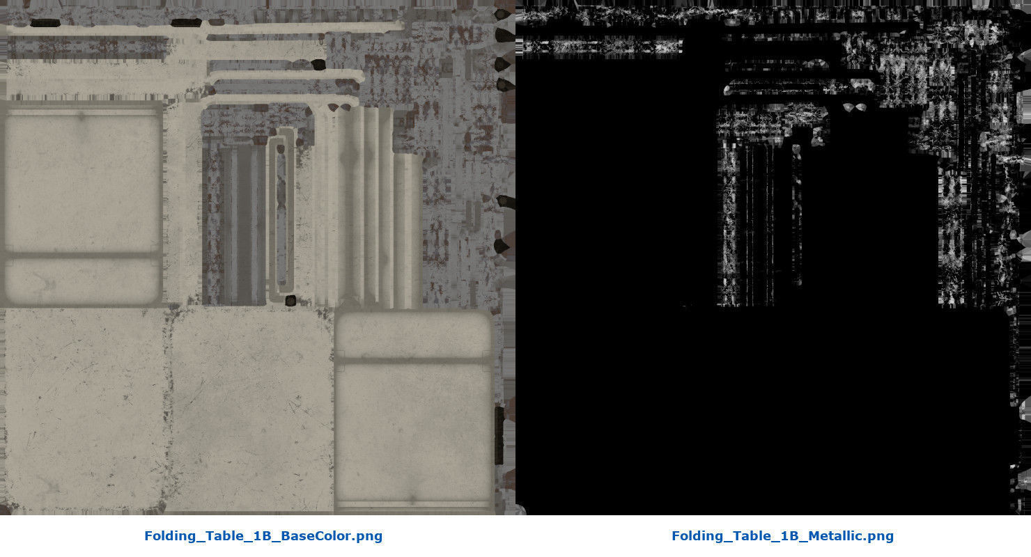 Folding Table 1B Low-poly 3D model_7