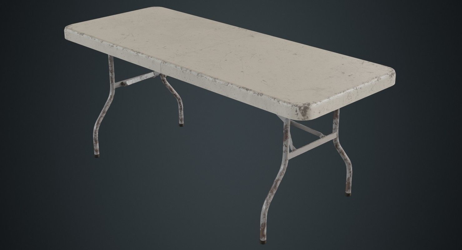 Folding Table 1B Low-poly 3D model_1