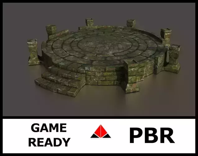 Ancient altar Low-poly 3D model