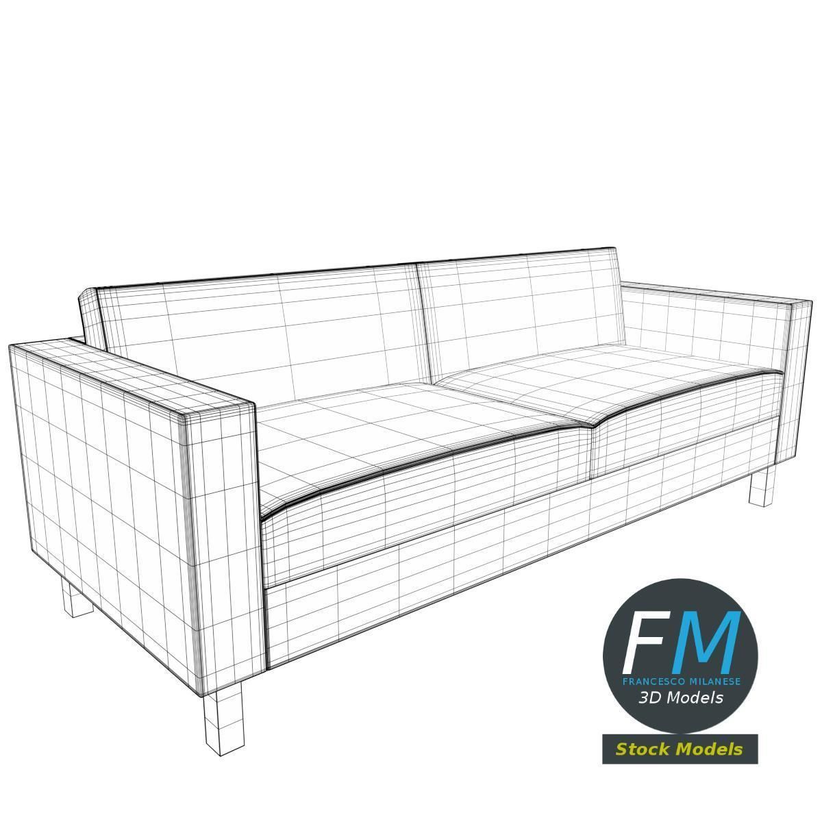 Two seater sofa 2 3D model_7