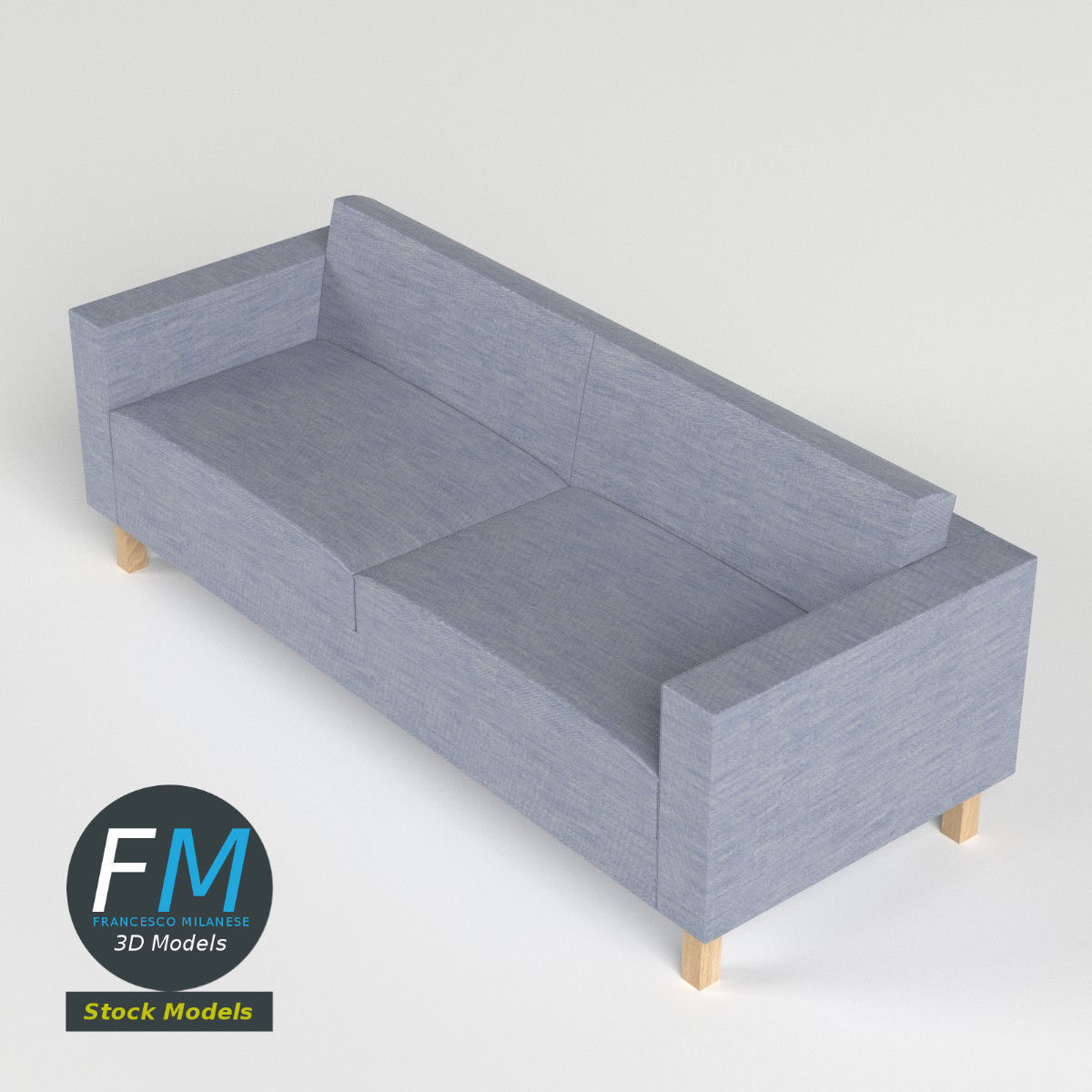 Two seater sofa 2 3D model_2