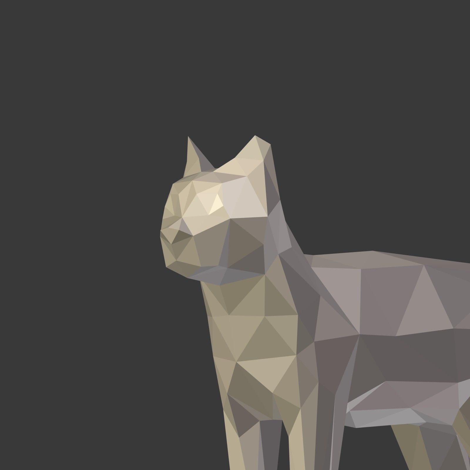 Low Poly Cartoon Cat Low-poly 3D model_19