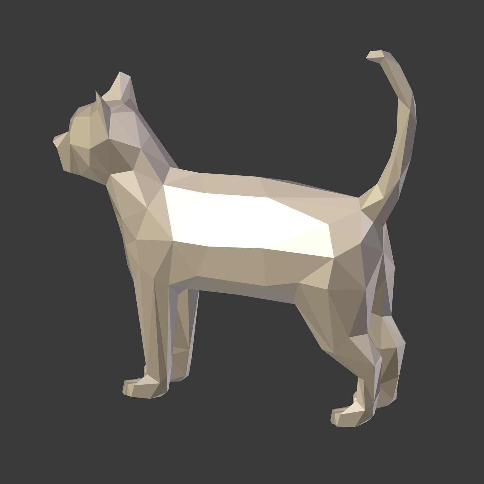 Low Poly Cartoon Cat Low-poly 3D model_9