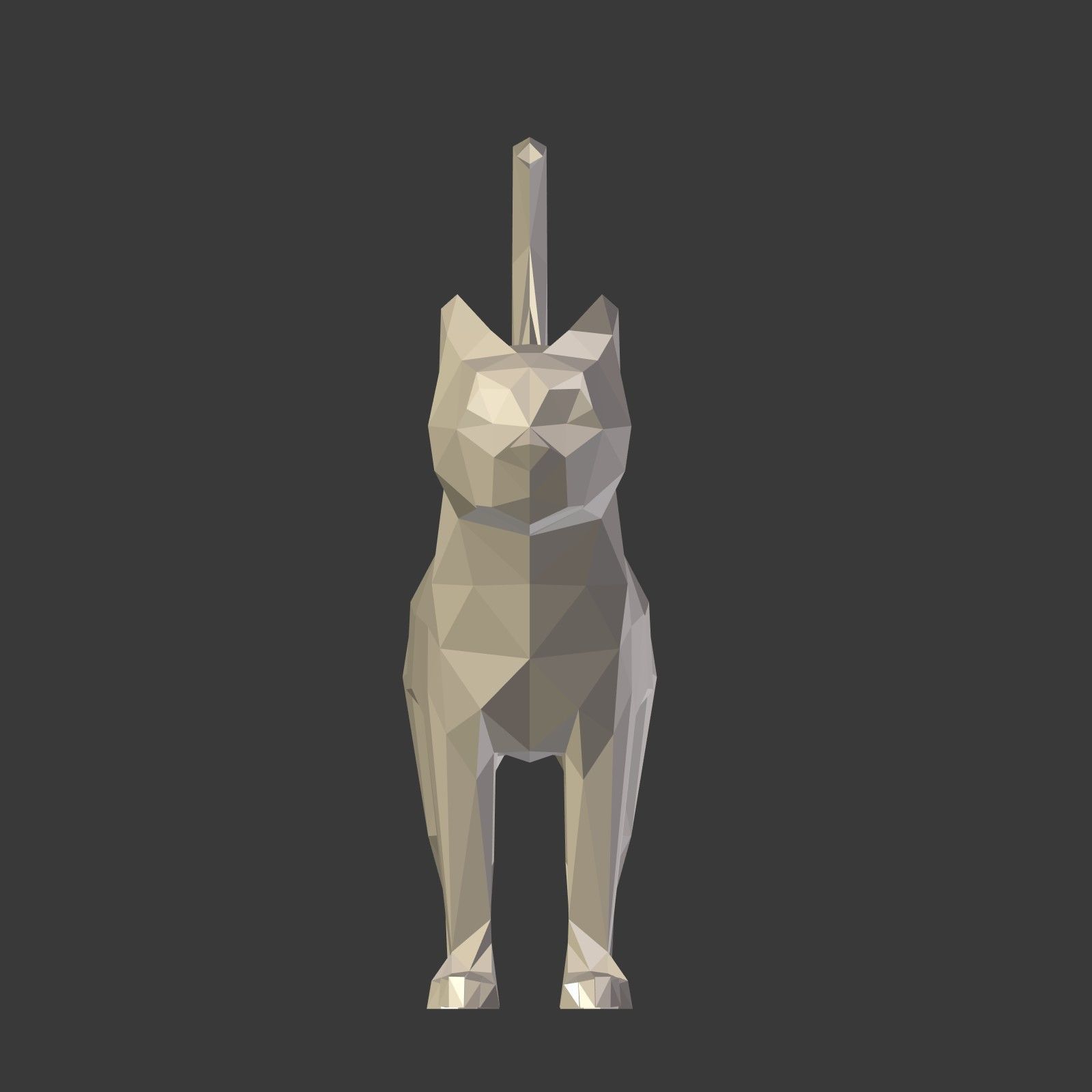 Low Poly Cartoon Cat Low-poly 3D model_7