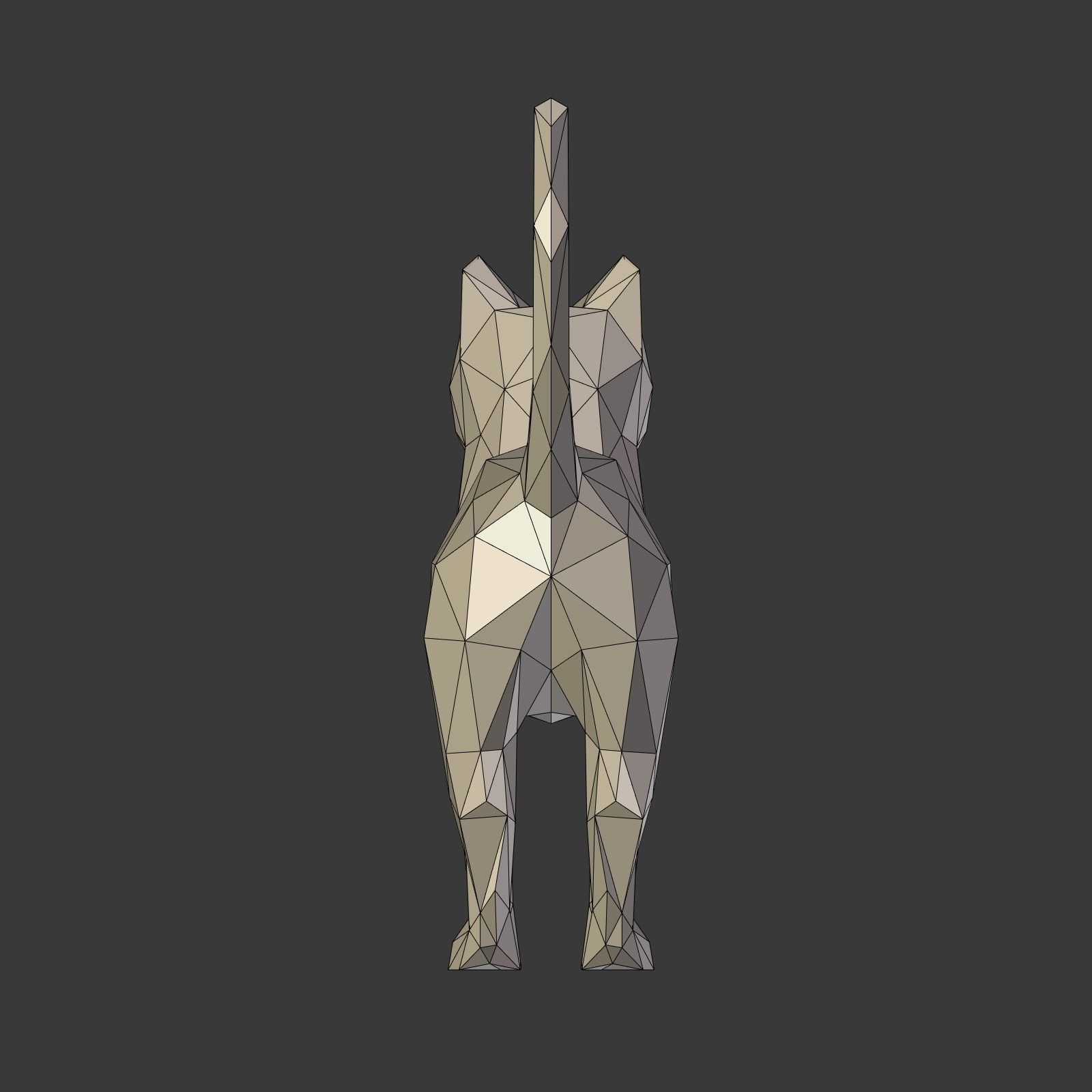 Low Poly Cartoon Cat Low-poly 3D model_16