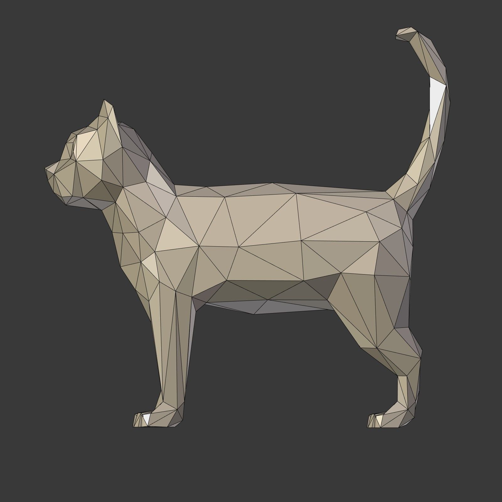 Low Poly Cartoon Cat Low-poly 3D model_12