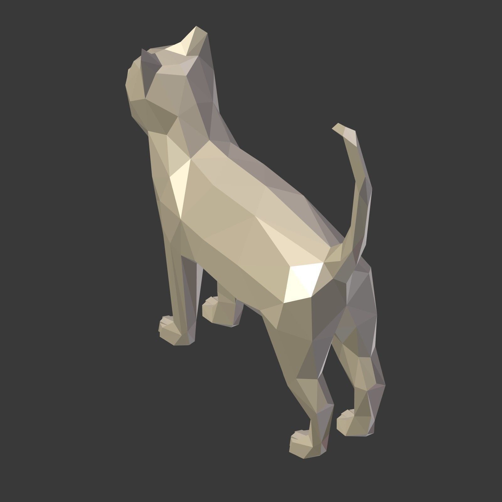 Low Poly Cartoon Cat Low-poly 3D model_13