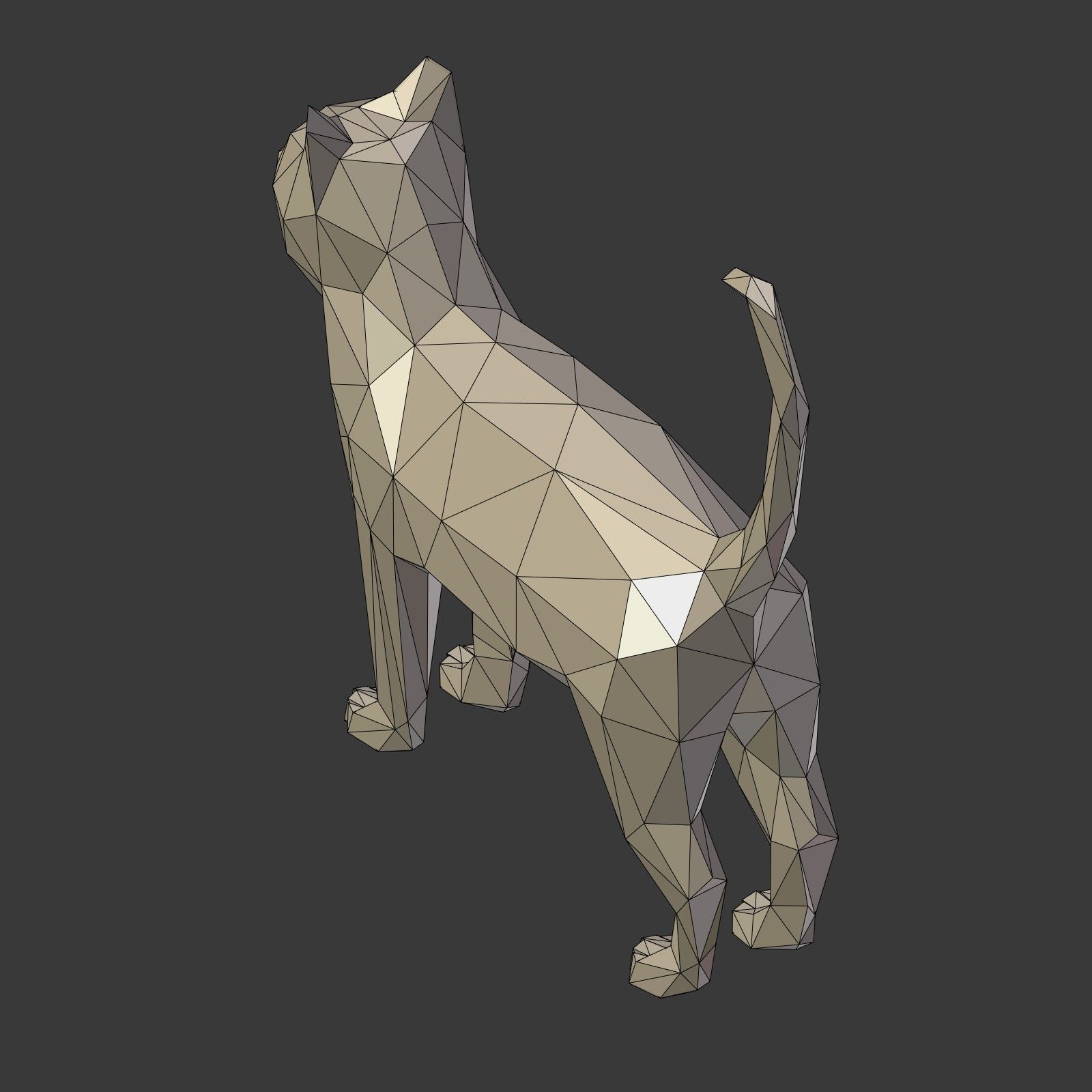 Low Poly Cartoon Cat Low-poly 3D model_14