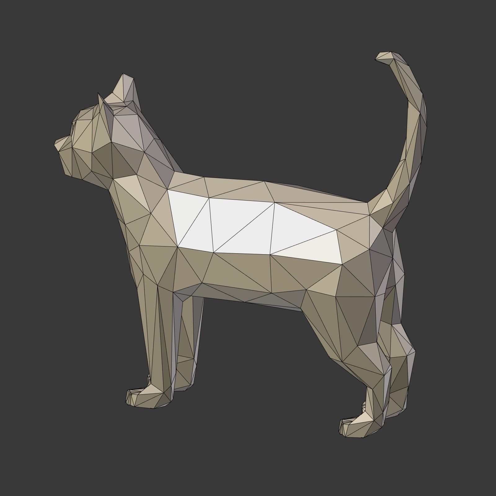 Low Poly Cartoon Cat Low-poly 3D model_10