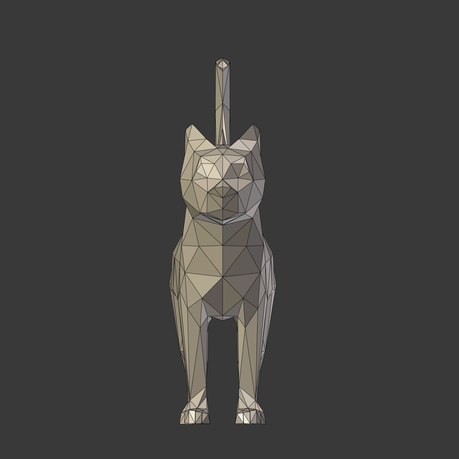 Low Poly Cartoon Cat Low-poly 3D model_8