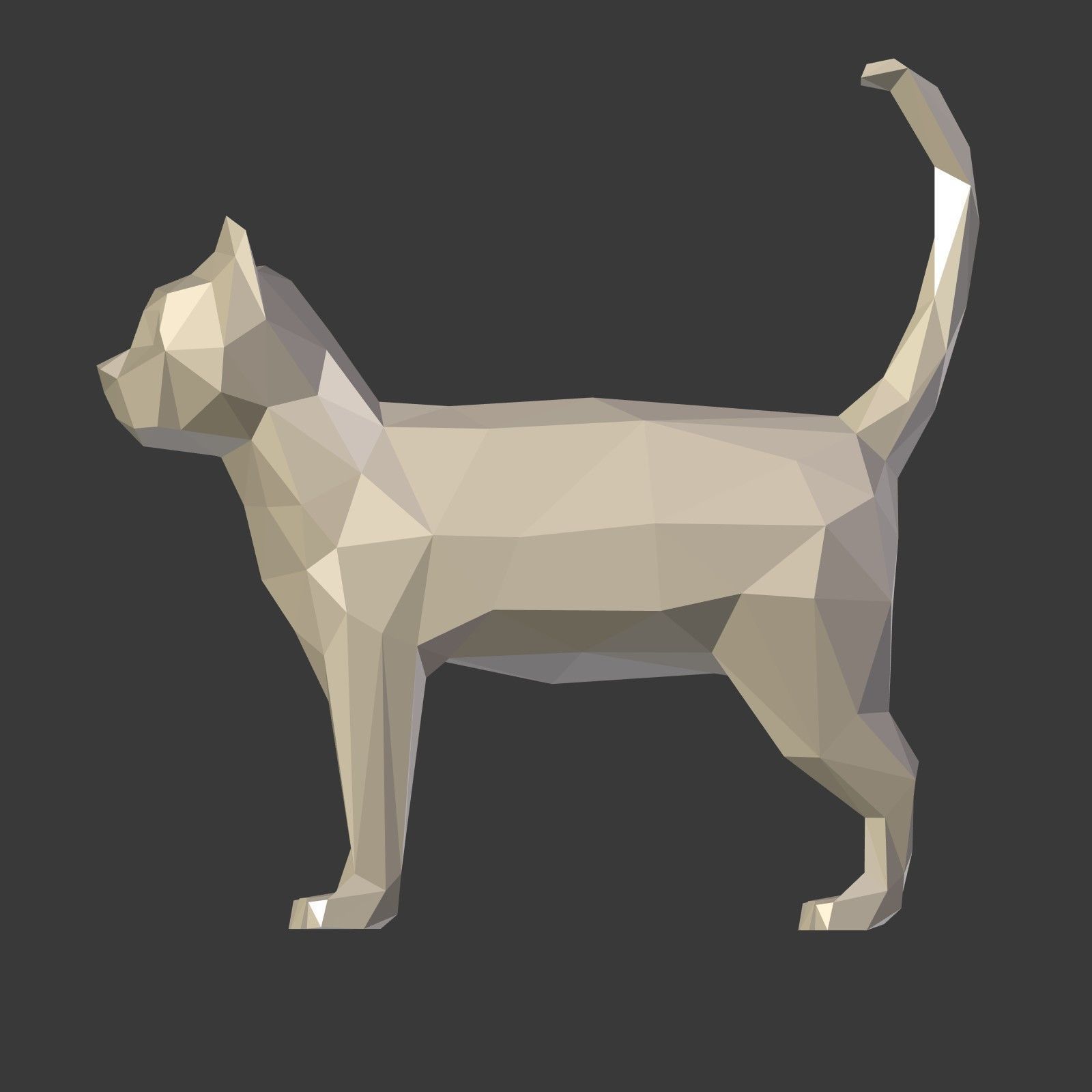 Low Poly Cartoon Cat Low-poly 3D model_11