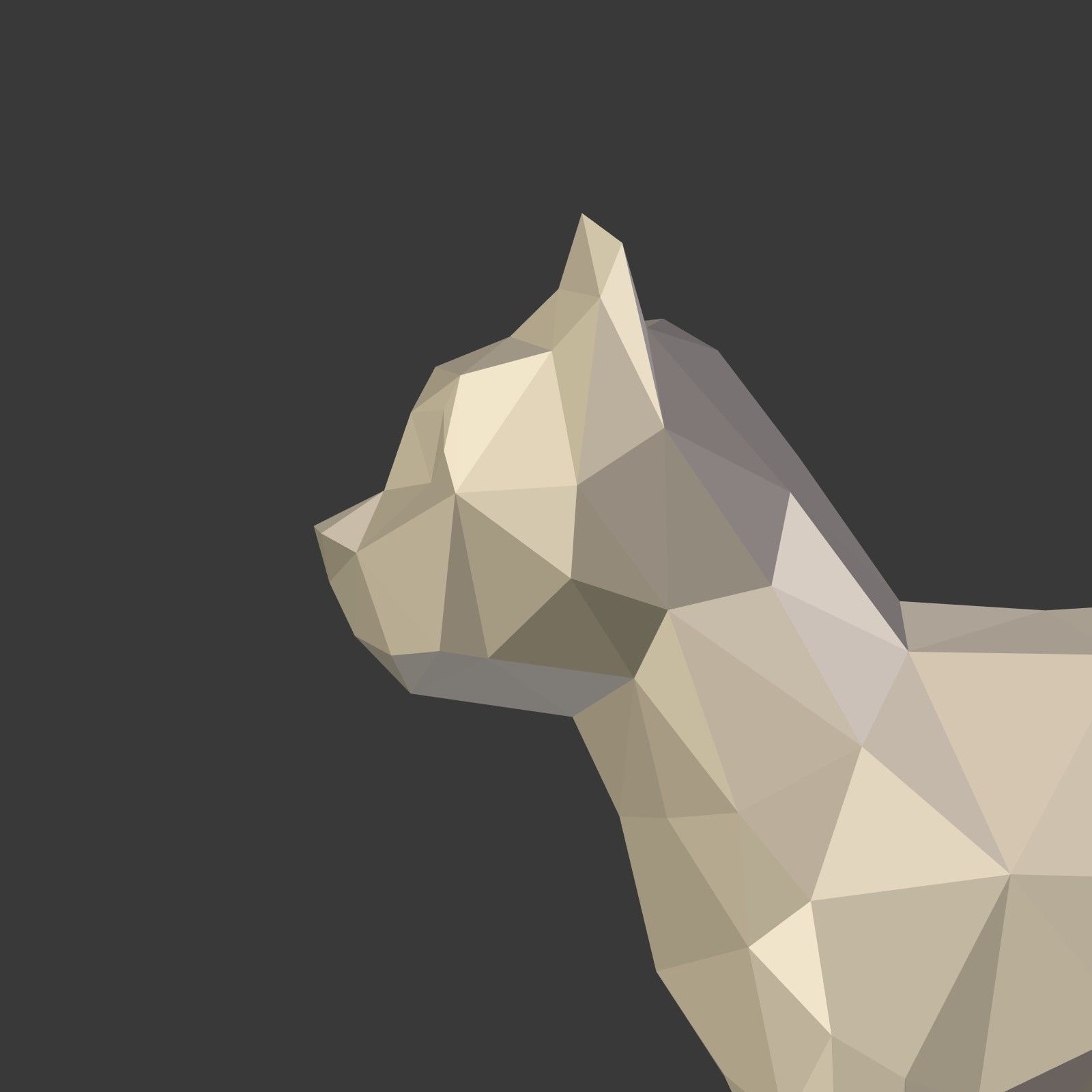 Low Poly Cartoon Cat Low-poly 3D model_20