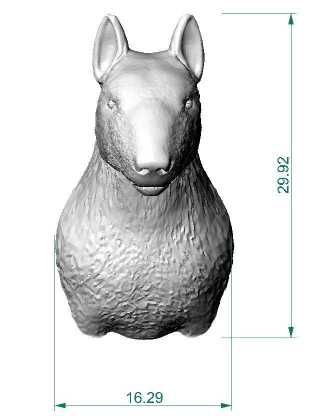  Bull terrier  head 3D print model_7