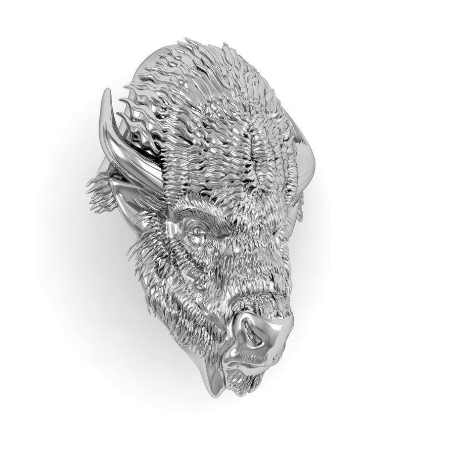 bison head  3D print model_5