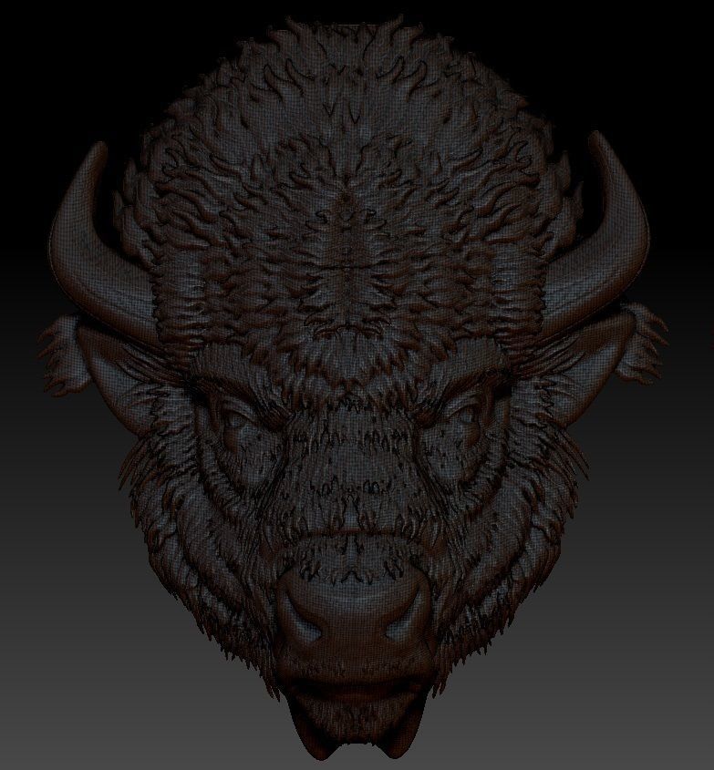 bison head  3D print model_6