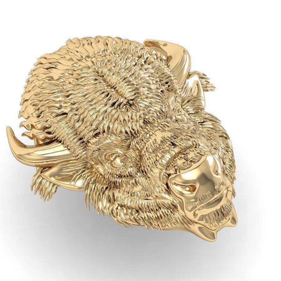 bison head  3D print model_2