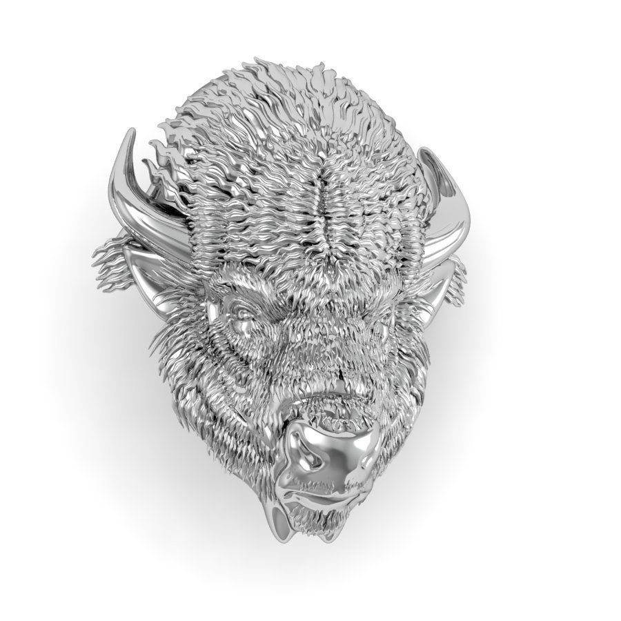 bison head  3D print model_7