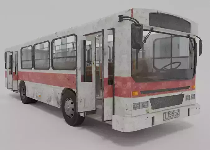 Old bus Low-poly 3D model