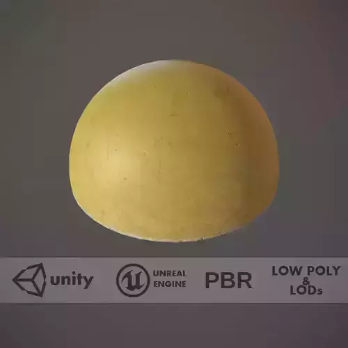 Concrete Hemisphere Barrier Painted Yellow pack 1 v1