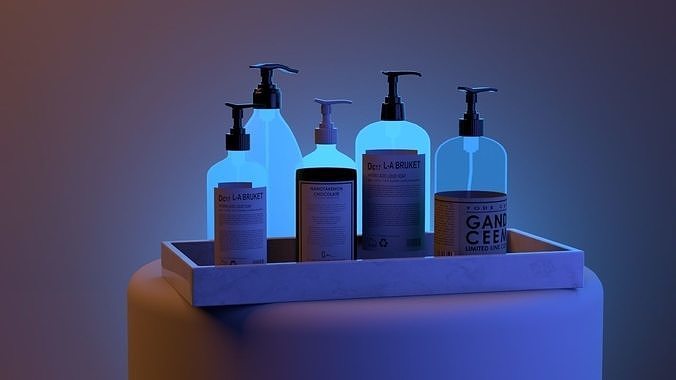 Handwash Bottles For Arch-Viz Low-poly 3D model